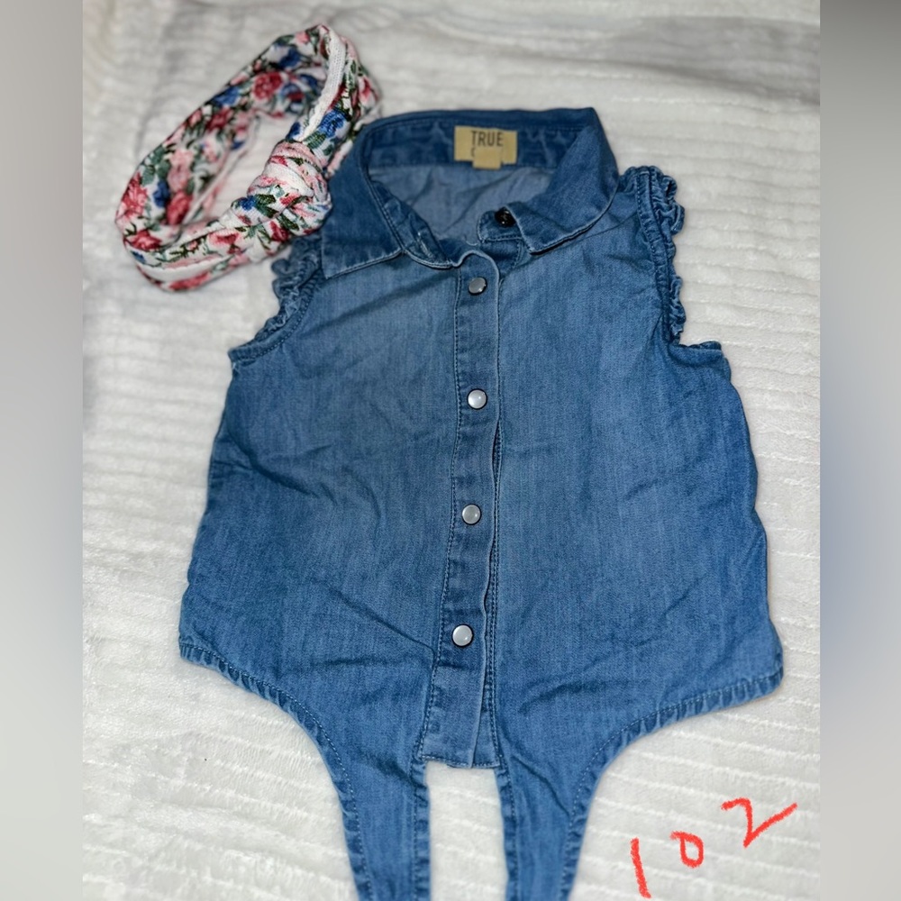 12 mos sleeveless top with matching headband
